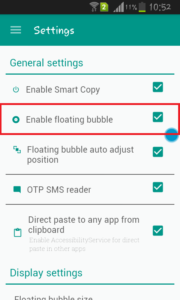 floating bubble of multi clipboard