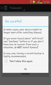 bootloop warning in xposed framework