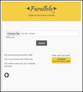 upload presentation document to parallelo lite