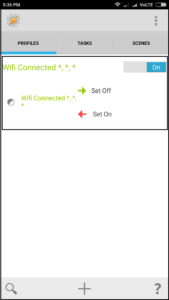 create profile wifi connected in tasker