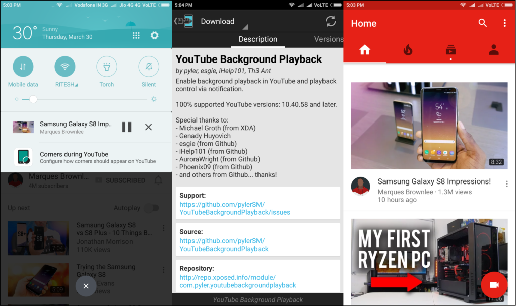xposed module youtube background playback