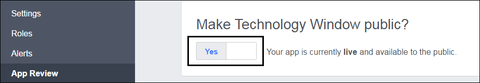 make fb page app public