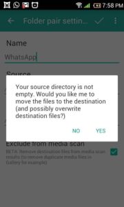 moving whatsapp media files to sd card using foldermount