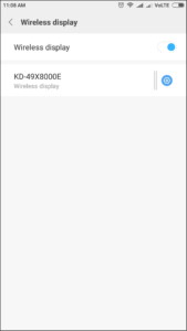 wireless display option in android