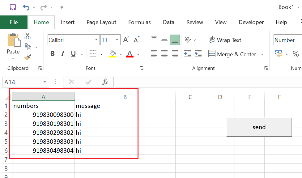 excel sheet for bulk message on whatsapp